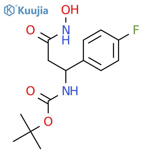 tert-Butyl (1-(4-fluorophenyl)-3-(hydroxyamino)-3-oxopropyl)carbamate structure