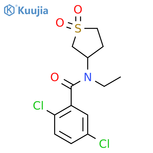 2,5-dichloro-N-(1,1-dioxo-1lambda6-thiolan-3-yl)-N-ethylbenzamide structure