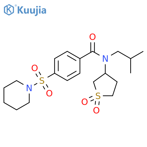 N-(1,1-dioxo-1lambda6-thiolan-3-yl)-N-(2-methylpropyl)-4-(piperidine-1-sulfonyl)benzamide structure