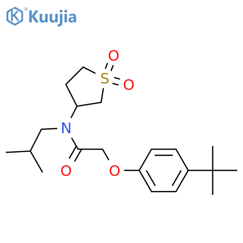 2-(4-tert-butylphenoxy)-N-(1,1-dioxo-1lambda6-thiolan-3-yl)-N-(2-methylpropyl)acetamide structure