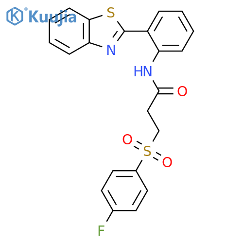 N-2-(1,3-benzothiazol-2-yl)phenyl-3-(4-fluorobenzenesulfonyl)propanamide structure