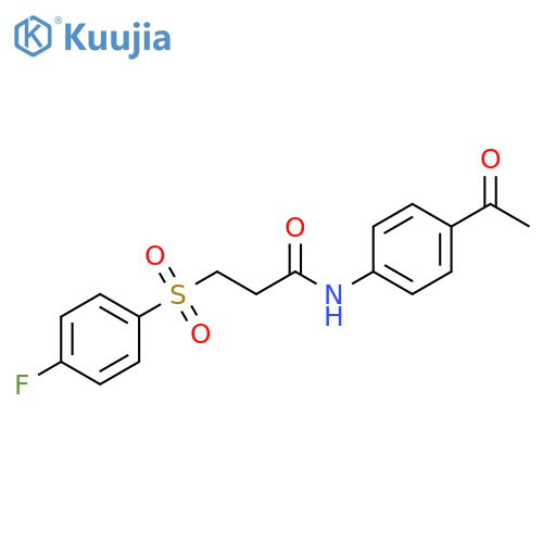 N-(4-acetylphenyl)-3-(4-fluorobenzenesulfonyl)propanamide structure