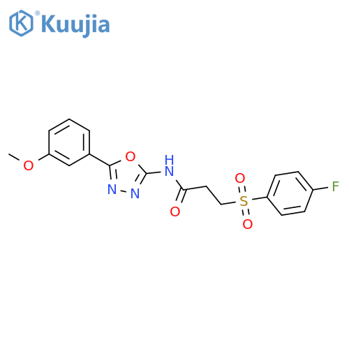 3-(4-fluorobenzenesulfonyl)-N-5-(3-methoxyphenyl)-1,3,4-oxadiazol-2-ylpropanamide structure