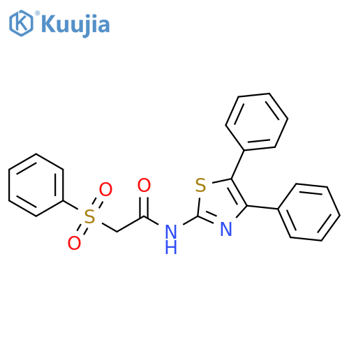 2-(benzenesulfonyl)-N-(4,5-diphenyl-1,3-thiazol-2-yl)acetamide structure