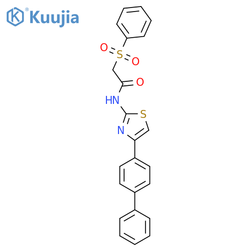 2-(benzenesulfonyl)-N-(4-{1,1'-biphenyl-4-yl}-1,3-thiazol-2-yl)acetamide structure