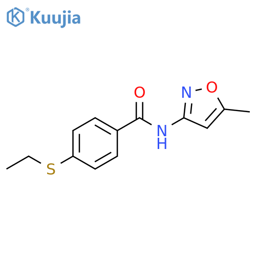 4-(ethylsulfanyl)-N-(5-methyl-1,2-oxazol-3-yl)benzamide structure