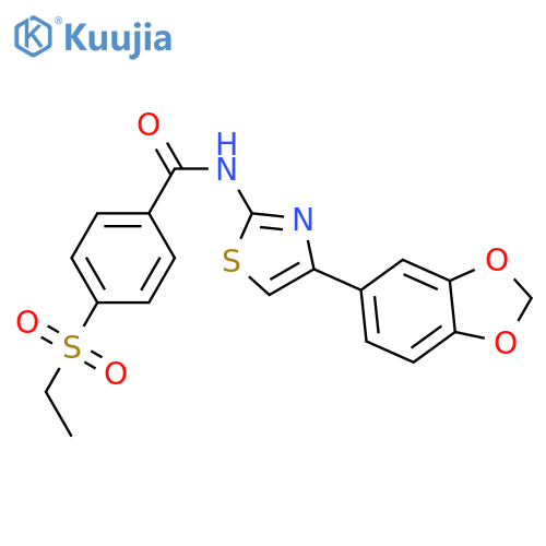 N-4-(2H-1,3-benzodioxol-5-yl)-1,3-thiazol-2-yl-4-(ethanesulfonyl)benzamide structure