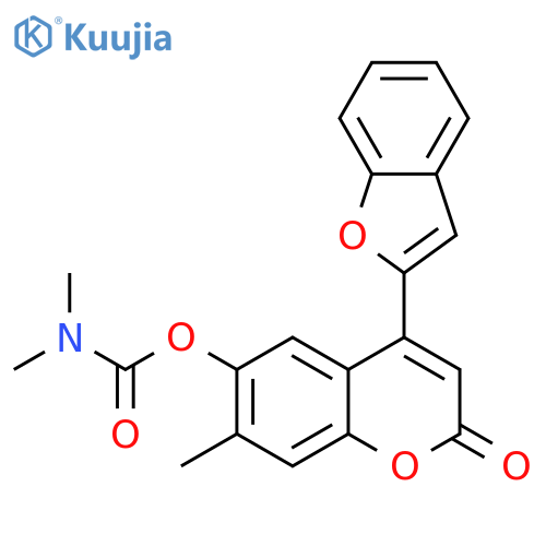 4-(1-benzofuran-2-yl)-7-methyl-2-oxo-2H-chromen-6-yl N,N-dimethylcarbamate structure