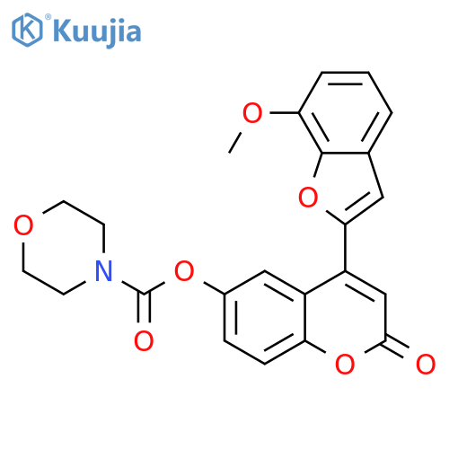 4-(7-methoxy-1-benzofuran-2-yl)-2-oxo-2H-chromen-6-yl morpholine-4-carboxylate structure