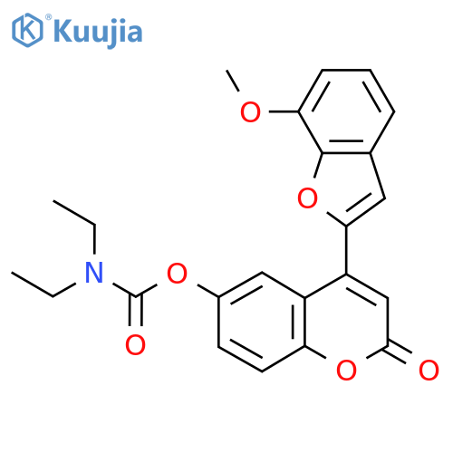4-(7-methoxy-1-benzofuran-2-yl)-2-oxo-2H-chromen-6-yl N,N-diethylcarbamate structure