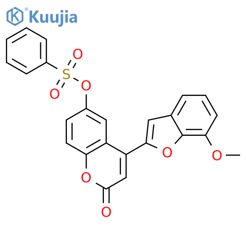 4-(7-methoxy-1-benzofuran-2-yl)-2-oxo-2H-chromen-6-yl benzenesulfonate structure