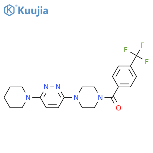 3-(piperidin-1-yl)-6-{4-4-(trifluoromethyl)benzoylpiperazin-1-yl}pyridazine structure