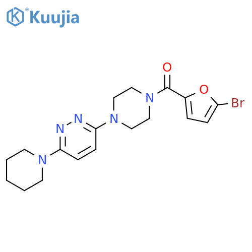 3-4-(5-bromofuran-2-carbonyl)piperazin-1-yl-6-(piperidin-1-yl)pyridazine structure