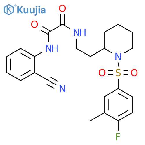 N'-(2-cyanophenyl)-N-{2-1-(4-fluoro-3-methylbenzenesulfonyl)piperidin-2-ylethyl}ethanediamide structure