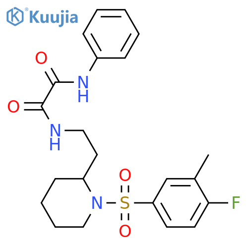 N-{2-1-(4-fluoro-3-methylbenzenesulfonyl)piperidin-2-ylethyl}-N'-phenylethanediamide structure