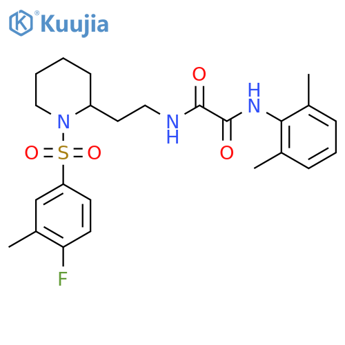 N'-(2,6-dimethylphenyl)-N-{2-1-(4-fluoro-3-methylbenzenesulfonyl)piperidin-2-ylethyl}ethanediamide structure