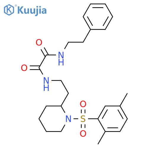 N-{2-1-(2,5-dimethylbenzenesulfonyl)piperidin-2-ylethyl}-N'-(2-phenylethyl)ethanediamide structure