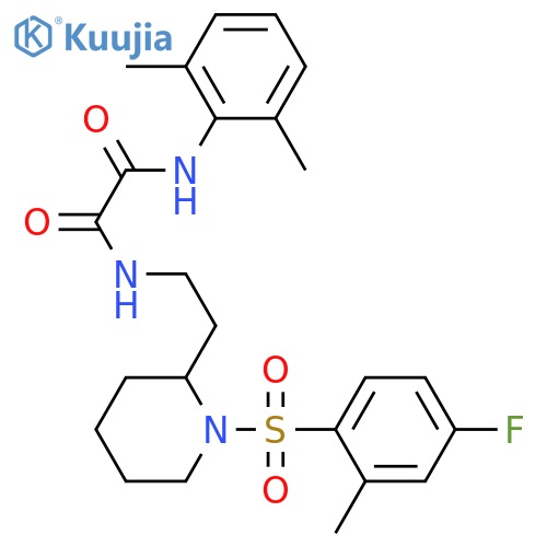N'-(2,6-dimethylphenyl)-N-{2-1-(4-fluoro-2-methylbenzenesulfonyl)piperidin-2-ylethyl}ethanediamide structure