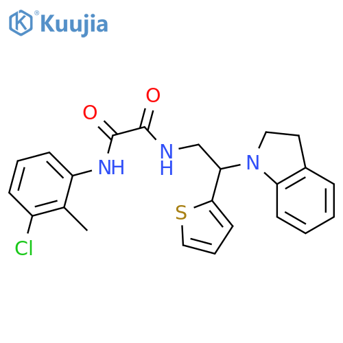 N'-(3-chloro-2-methylphenyl)-N-2-(2,3-dihydro-1H-indol-1-yl)-2-(thiophen-2-yl)ethylethanediamide structure