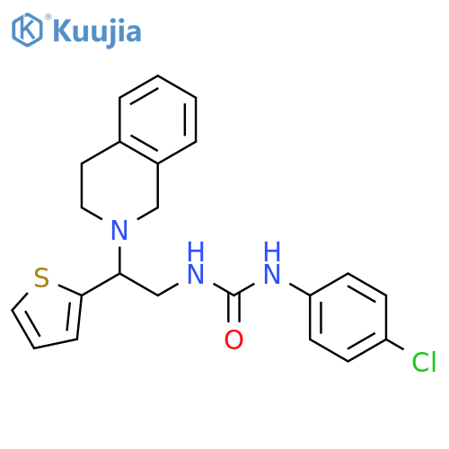 1-(4-chlorophenyl)-3-2-(1,2,3,4-tetrahydroisoquinolin-2-yl)-2-(thiophen-2-yl)ethylurea structure