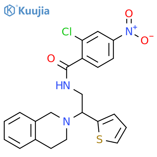 2-chloro-4-nitro-N-2-(1,2,3,4-tetrahydroisoquinolin-2-yl)-2-(thiophen-2-yl)ethylbenzamide structure