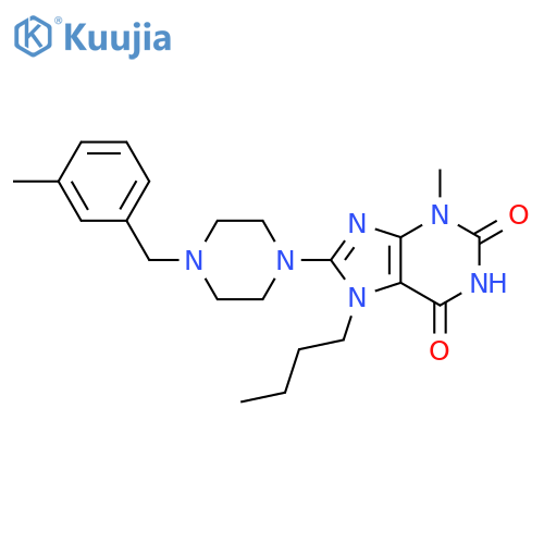 7-butyl-3-methyl-8-{4-(3-methylphenyl)methylpiperazin-1-yl}-2,3,6,7-tetrahydro-1H-purine-2,6-dione structure