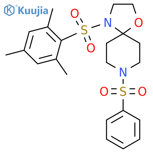 8-(benzenesulfonyl)-4-(2,4,6-trimethylbenzenesulfonyl)-1-oxa-4,8-diazaspiro4.5decane structure