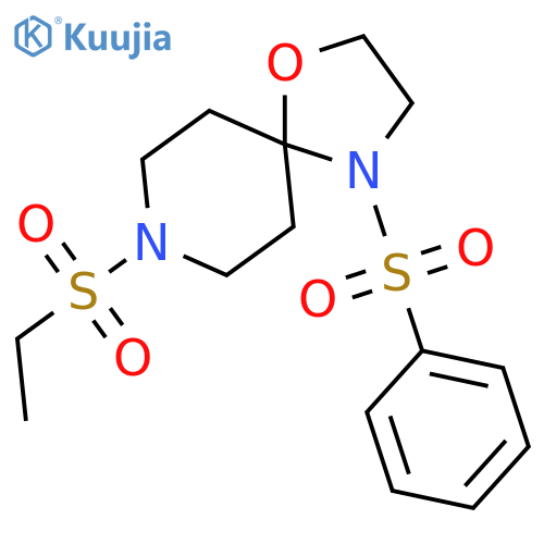 4-(benzenesulfonyl)-8-(ethanesulfonyl)-1-oxa-4,8-diazaspiro4.5decane structure