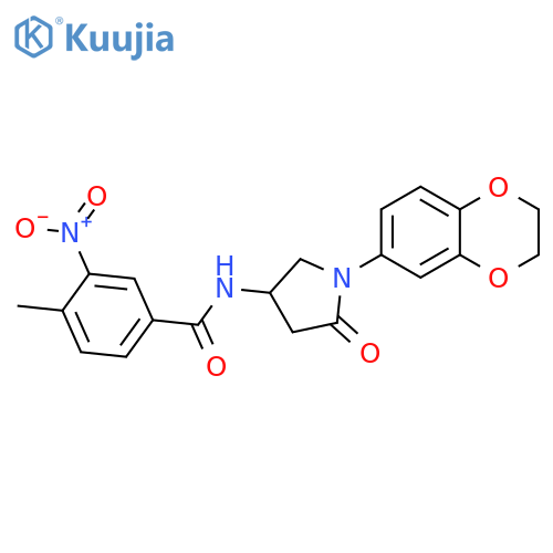 N-1-(2,3-dihydro-1,4-benzodioxin-6-yl)-5-oxopyrrolidin-3-yl-4-methyl-3-nitrobenzamide structure