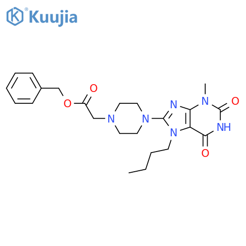 benzyl 2-4-(7-butyl-3-methyl-2,6-dioxo-2,3,6,7-tetrahydro-1H-purin-8-yl)piperazin-1-ylacetate structure