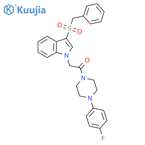 1-4-(4-fluorophenyl)piperazin-1-yl-2-(3-phenylmethanesulfonyl-1H-indol-1-yl)ethan-1-one structure