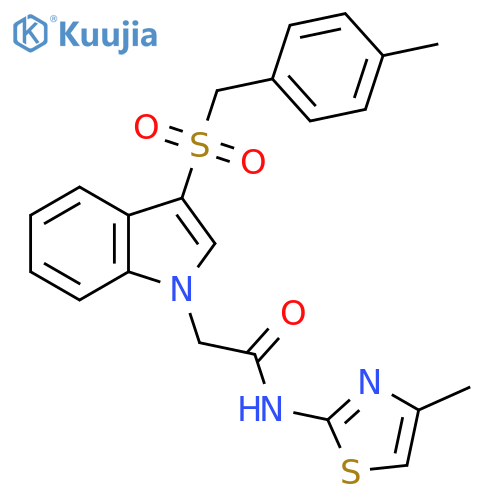 N-(4-methyl-1,3-thiazol-2-yl)-2-{3-(4-methylphenyl)methanesulfonyl-1H-indol-1-yl}acetamide structure