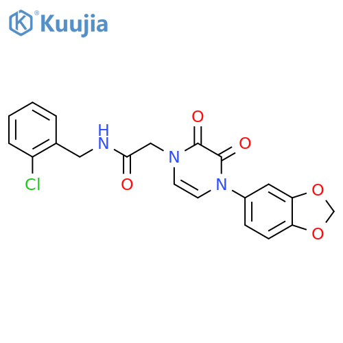 2-4-(2H-1,3-benzodioxol-5-yl)-2,3-dioxo-1,2,3,4-tetrahydropyrazin-1-yl-N-(2-chlorophenyl)methylacetamide structure