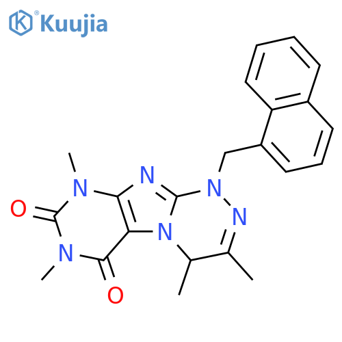 3,4,7,9-tetramethyl-1-(naphthalen-1-yl)methyl-1H,4H,6H,7H,8H,9H-1,2,4triazino4,3-gpurine-6,8-dione structure