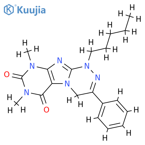 7,9-dimethyl-1-pentyl-3-phenyl-1H,4H,6H,7H,8H,9H-1,2,4triazino4,3-gpurine-6,8-dione structure