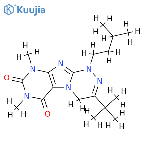 3-tert-butyl-7,9-dimethyl-1-(3-methylbutyl)-1H,4H,6H,7H,8H,9H-1,2,4triazino4,3-gpurine-6,8-dione structure