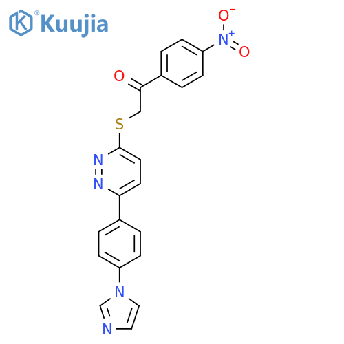 2-({6-4-(1H-imidazol-1-yl)phenylpyridazin-3-yl}sulfanyl)-1-(4-nitrophenyl)ethan-1-one structure