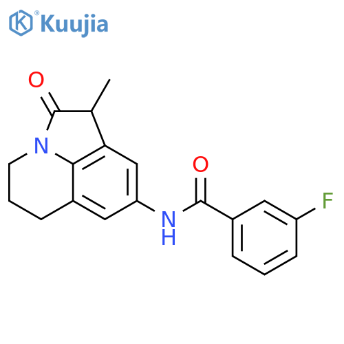 3-fluoro-N-{3-methyl-2-oxo-1-azatricyclo6.3.1.0^{4,12}dodeca-4,6,8(12)-trien-6-yl}benzamide structure