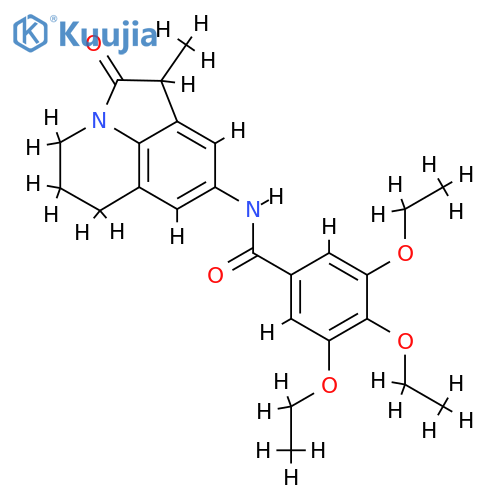 3,4,5-triethoxy-N-{3-methyl-2-oxo-1-azatricyclo6.3.1.0^{4,12}dodeca-4,6,8(12)-trien-6-yl}benzamide structure