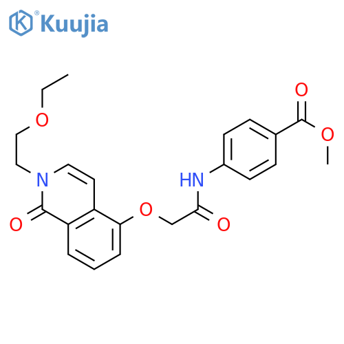 methyl 4-(2-{2-(2-ethoxyethyl)-1-oxo-1,2-dihydroisoquinolin-5-yloxy}acetamido)benzoate structure