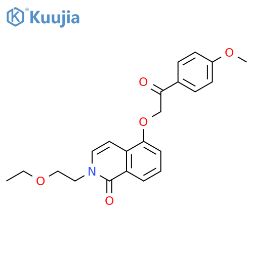 2-(2-ethoxyethyl)-5-2-(4-methoxyphenyl)-2-oxoethoxy-1,2-dihydroisoquinolin-1-one structure