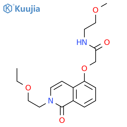 2-{2-(2-ethoxyethyl)-1-oxo-1,2-dihydroisoquinolin-5-yloxy}-N-(2-methoxyethyl)acetamide structure