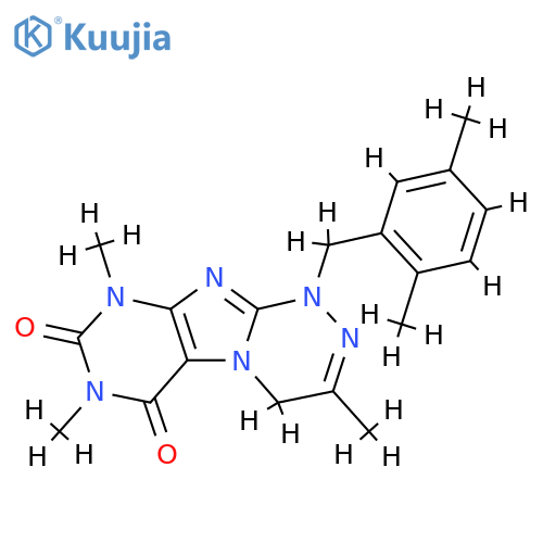 1-(2,5-dimethylphenyl)methyl-3,7,9-trimethyl-1H,4H,6H,7H,8H,9H-1,2,4triazino4,3-gpurine-6,8-dione structure