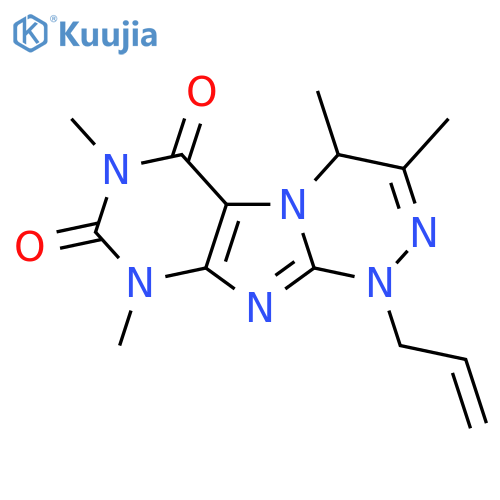 3,4,7,9-tetramethyl-1-(prop-2-en-1-yl)-1H,4H,6H,7H,8H,9H-1,2,4triazino4,3-gpurine-6,8-dione structure
