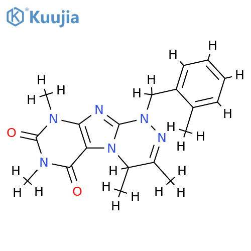 3,4,7,9-tetramethyl-1-(2-methylphenyl)methyl-1H,4H,6H,7H,8H,9H-1,2,4triazino4,3-gpurine-6,8-dione structure