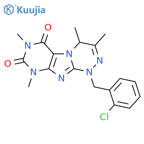1-(2-chlorophenyl)methyl-3,4,7,9-tetramethyl-1H,4H,6H,7H,8H,9H-1,2,4triazino4,3-gpurine-6,8-dione structure