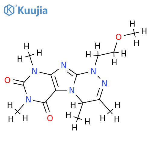 1-(2-methoxyethyl)-3,4,7,9-tetramethyl-1H,4H,6H,7H,8H,9H-1,2,4triazino4,3-gpurine-6,8-dione structure