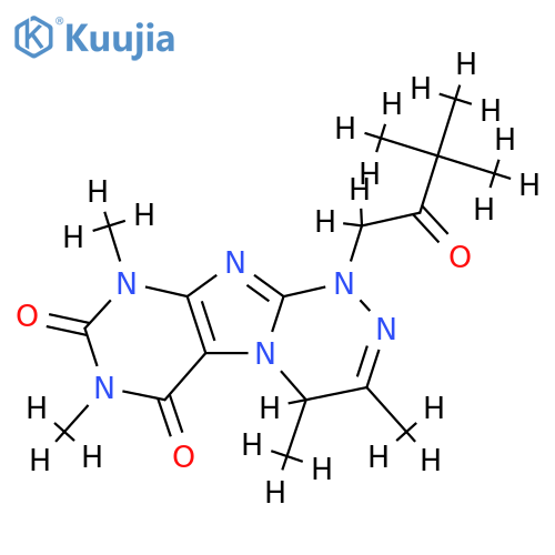 1-(3,3-dimethyl-2-oxobutyl)-3,4,7,9-tetramethyl-1H,4H,6H,7H,8H,9H-1,2,4triazino4,3-gpurine-6,8-dione structure
