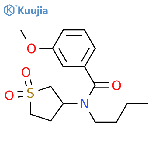 N-butyl-N-(1,1-dioxo-1lambda6-thiolan-3-yl)-3-methoxybenzamide structure
