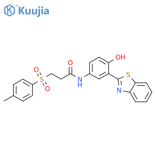 N-3-(1,3-benzothiazol-2-yl)-4-hydroxyphenyl-3-(4-methylbenzenesulfonyl)propanamide structure